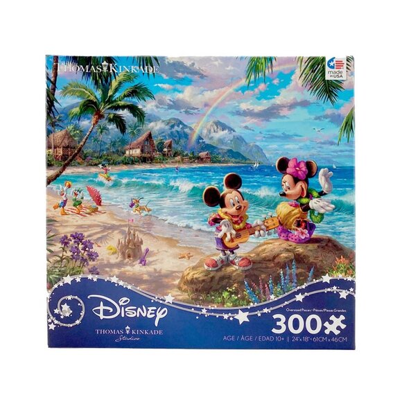 Ceaco Disney Jigsaw Puzzle | Mickey & Minnie | Thomas Kinkade | 300 Pieces *NEW - Picture 1 of 2
